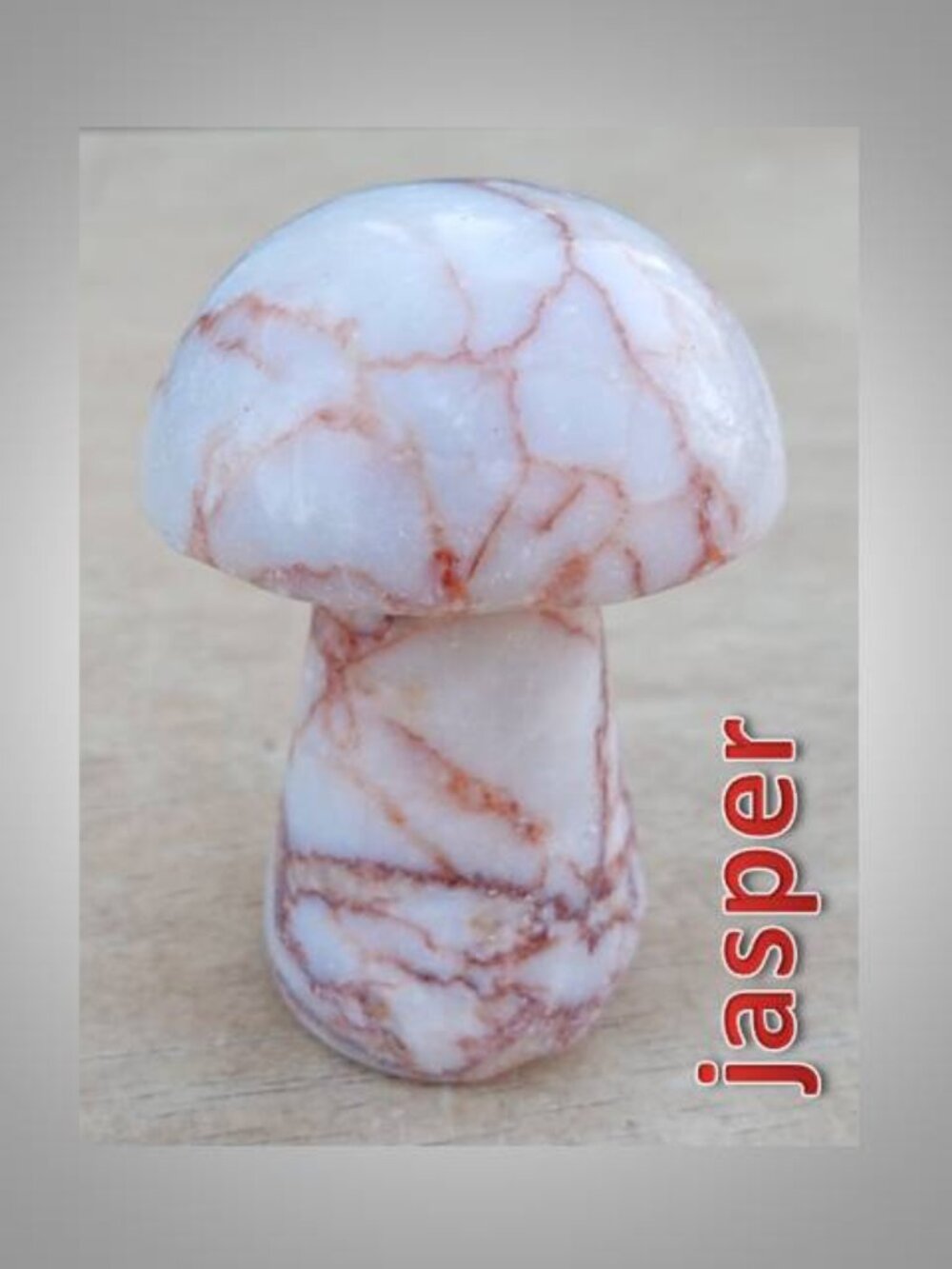 Jasper stone crystal mushroom 01 swirls